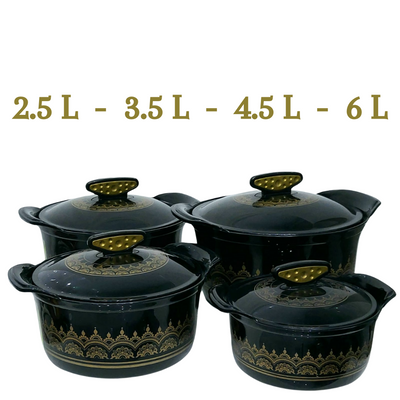 (2.5L -3.5L -4.5L-6L) AKOYA ALPHA Thermal Insulated Casserole Hot Pot Food Warmer Set of 4